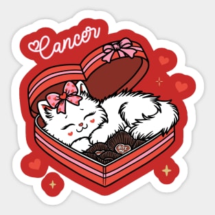 Cancer Sassy Valentines Kitty Sticker